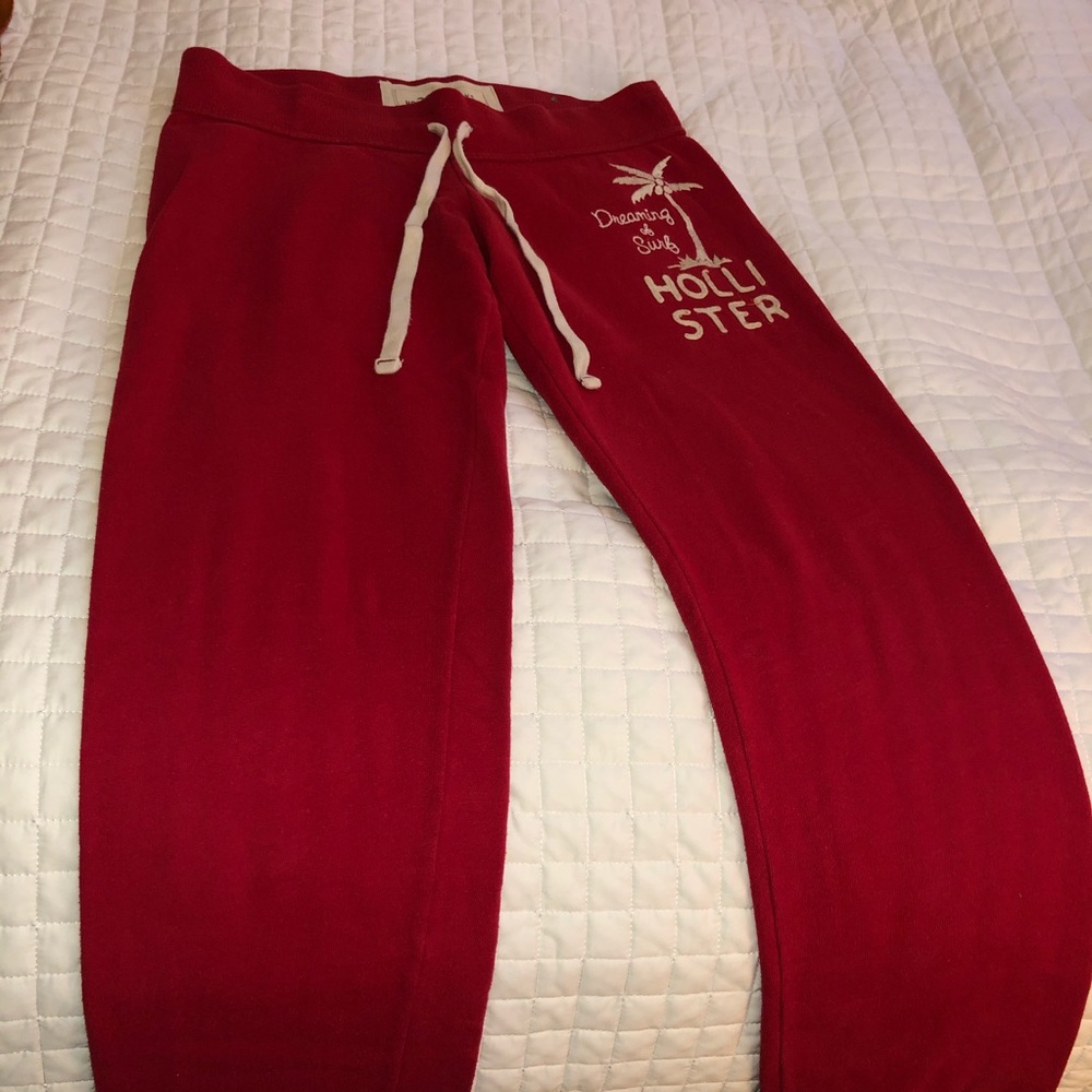 Red Hollister Beach Sweats